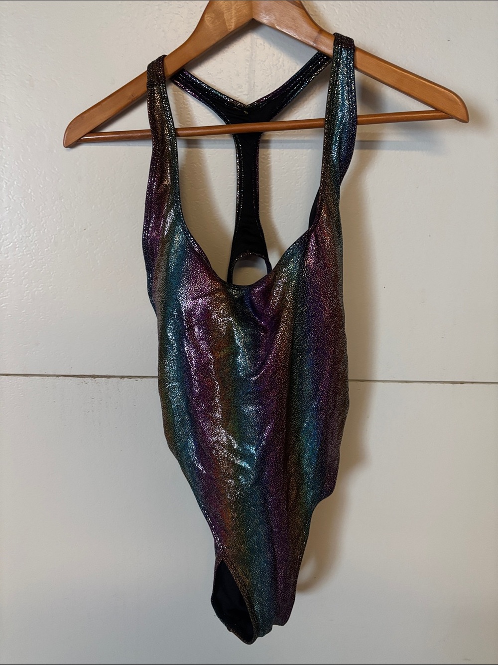 Metallic multicolored one piece swimsuit